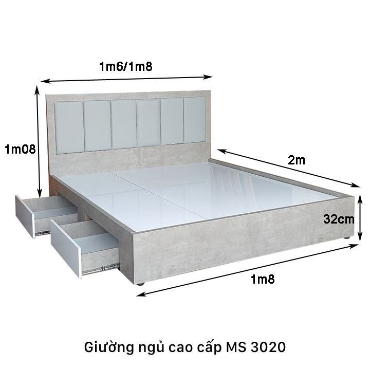 Giường có ngăn kéo MS 3020 - Ảnh 5