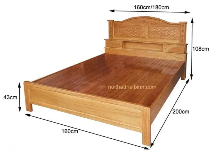 Giường ngủ gỗ gõ đỏ đẹp MS 1192 - Ảnh 5