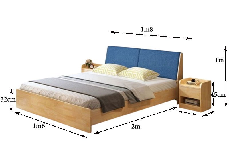 Giường ngủ gỗ tự nhiên hiện đại MS 2796 - Ảnh 2