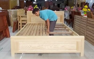 Giường ngủ gỗ sồi tự nhiên